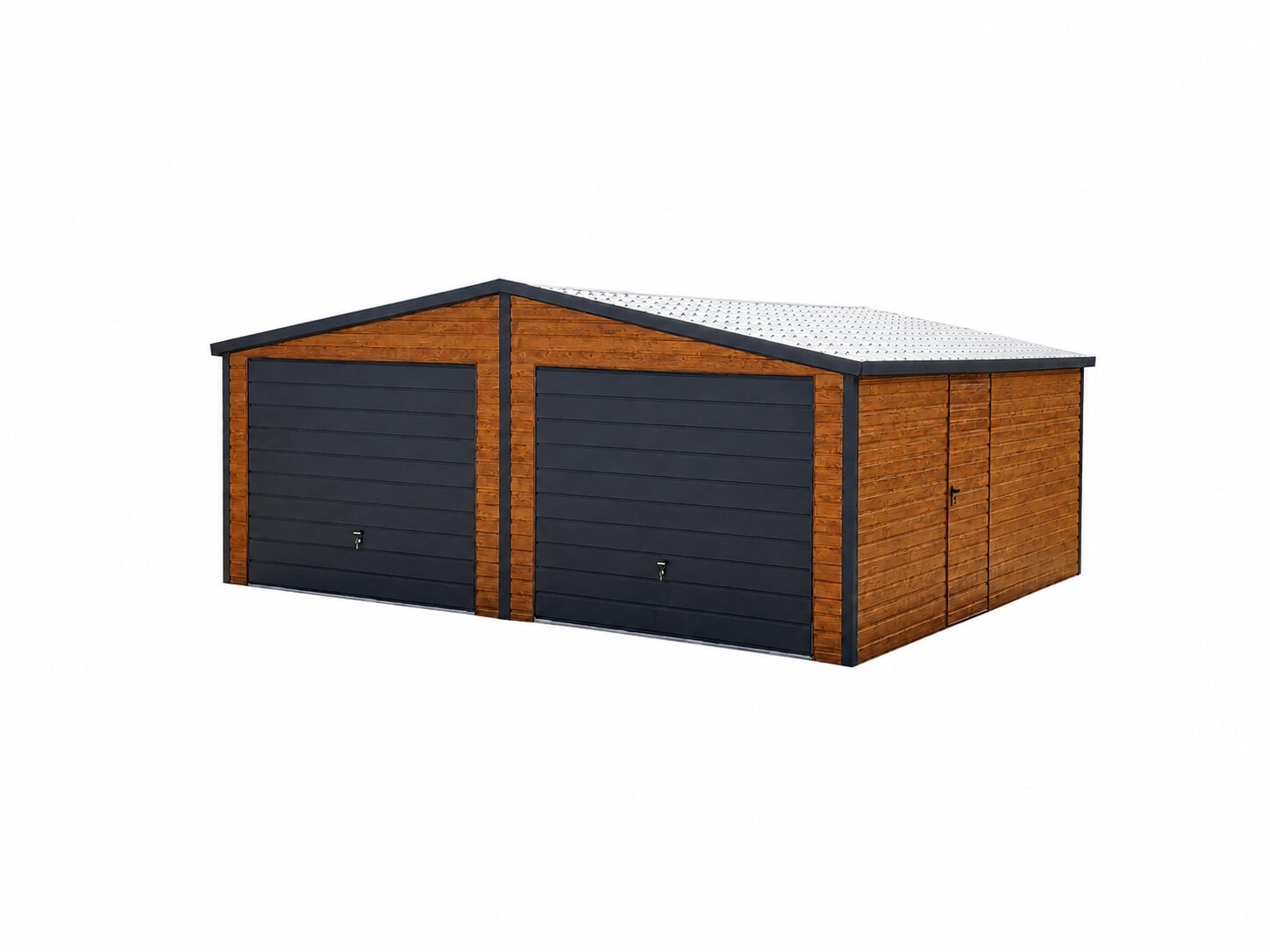 Doppelgarage 7×6 m mit zwei Schwingtoren und Satteldach
