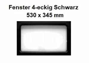 4-eckig 530 x 345 mm Schwarz