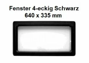 4 eckig 640 x 335 mm Schwarz