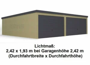 Doppelgarage mit Schwingtor verputzt 300x218 1