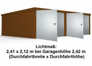 Doppelgarage mit Zweiflueeltor lackiert 300x218 1