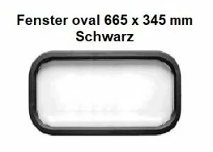 Oval 665 x 345 mm Schwarz