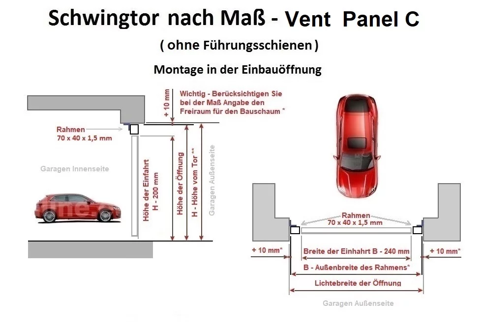 Schwingtor Tiefgaragentor Montage