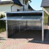 Metallgarage Flachdach mit Schwingtor