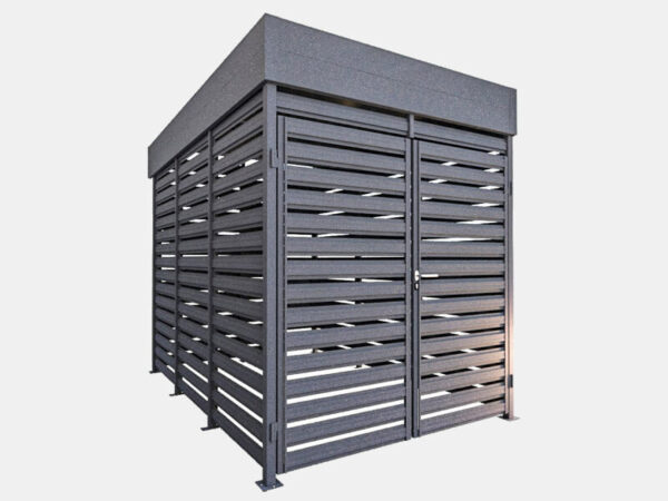 Dual L RAL7016matt Mülltonneunhaus Mülltonnennbox aus Metall