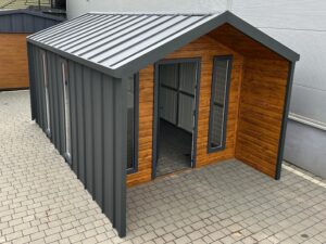 Gartenhaus 3x5 m modern mit Vordach – Perfekt als Gerätehaus, Geräteschuppen, Werkzeughaus