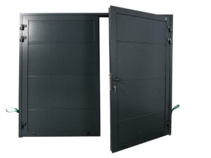 Zweiflügeltor Alu nach Maß aus ISO 40 Sektionaltor Sandwichpaneelen